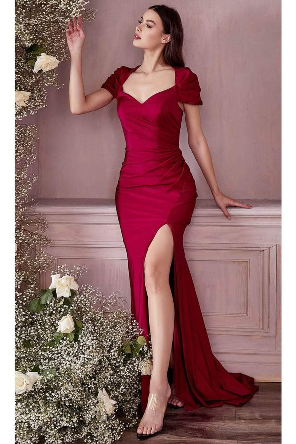 Ladivine KV1061 - Cap Sleeve Shawl Evening Dress - Prom