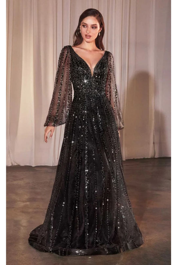 Ladivine Mother of the Bride Dress Long Evening Formal Gown CD0240 - Black / 6 - Dress