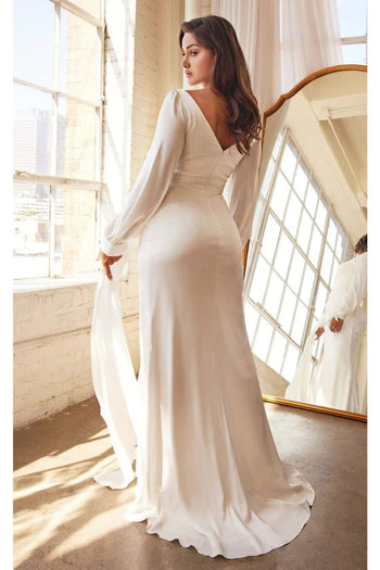 Ladivine Off White Wedding Dress Long Bridal Gown 7478W - Dress