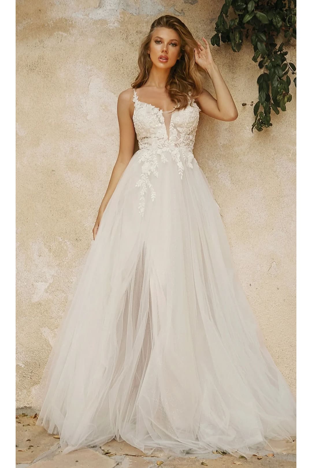 Ladivine White Wedding Dress Long Bridal Gown CB072W - Wedding Dress