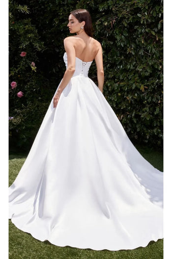 Ladivine White Wedding Dress Long Bridal Gown CDS512W - Wedding Dress