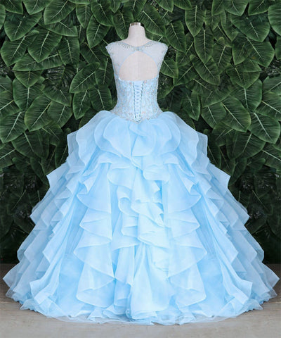 Layered Sleeveless Illusion Quinceanera Dress by Calla KY79288
