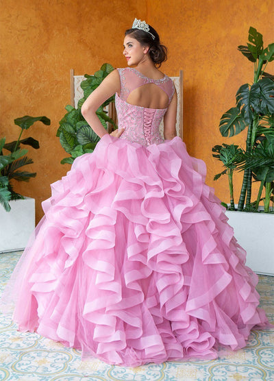 Layered Sleeveless Illusion Quinceanera Dress by Calla KY79288
