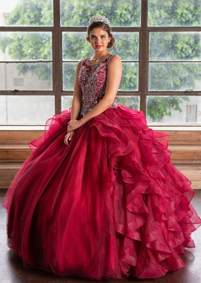 Layered Sleeveless Illusion Quinceanera Dress by Calla KY79288
