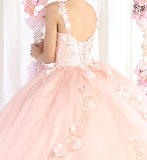 Plus Size Ball Gown in Rose Gold | Formal Quinceanera Dress by LK177