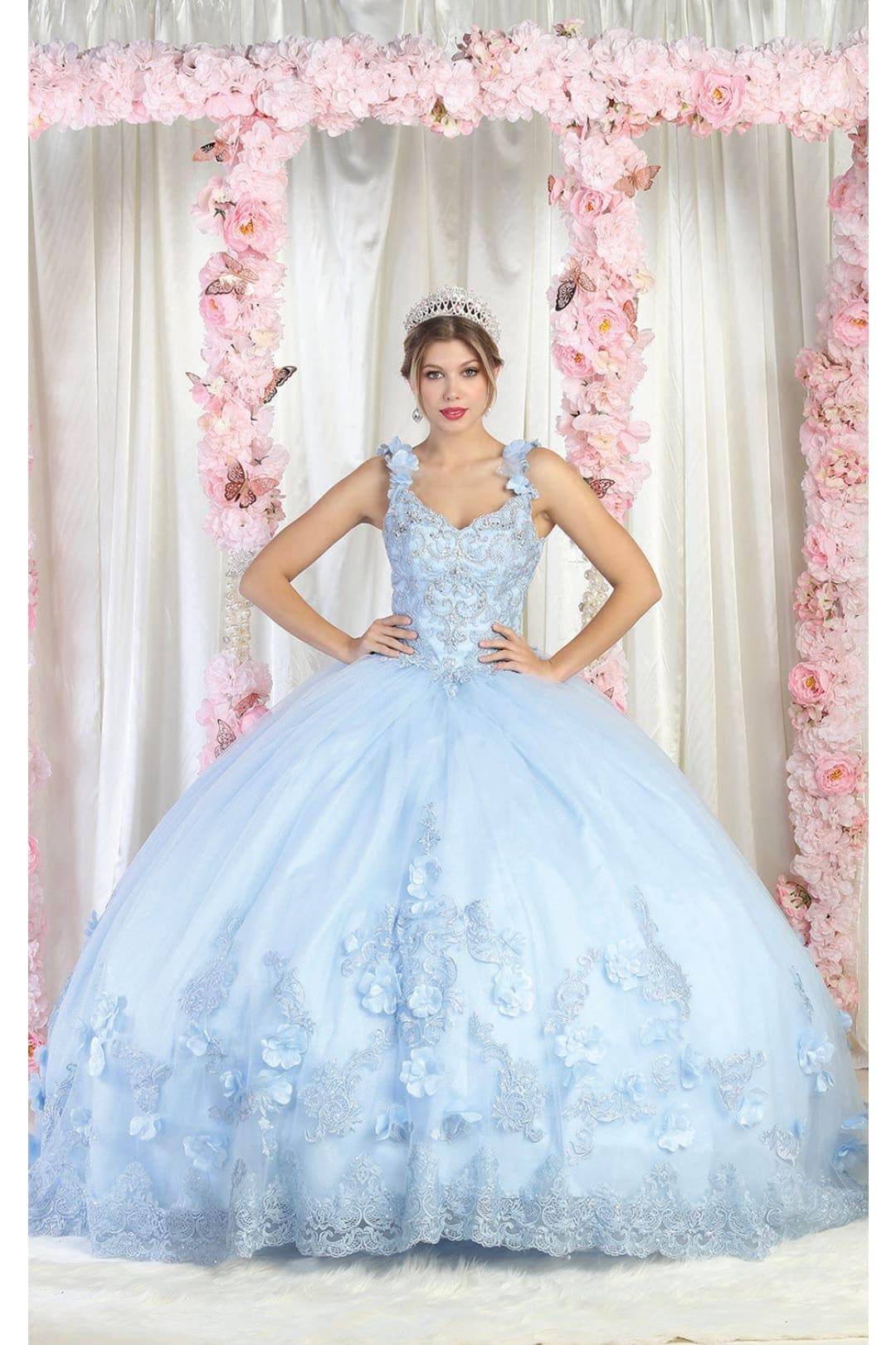 Layla K LK180 3D Floral Straps Ball Gown