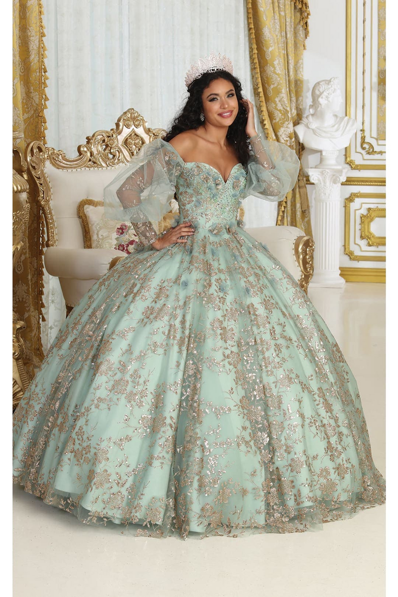 Sweet 16 Birthday Party Dress in Sage/Gold Style LK206 Ball Gown Sweet 16 Birthday Party Dress in Sage/Gold Style LK206 Ball Gown