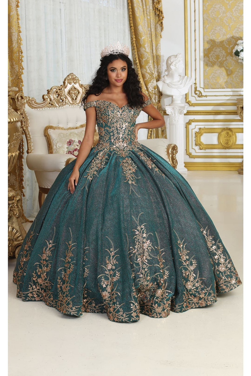 Adela Richer Girls' Pageant Dress - Lace High Neck Ball Gown With Hi-Low Hem & Applique (Size 14, Champagne)