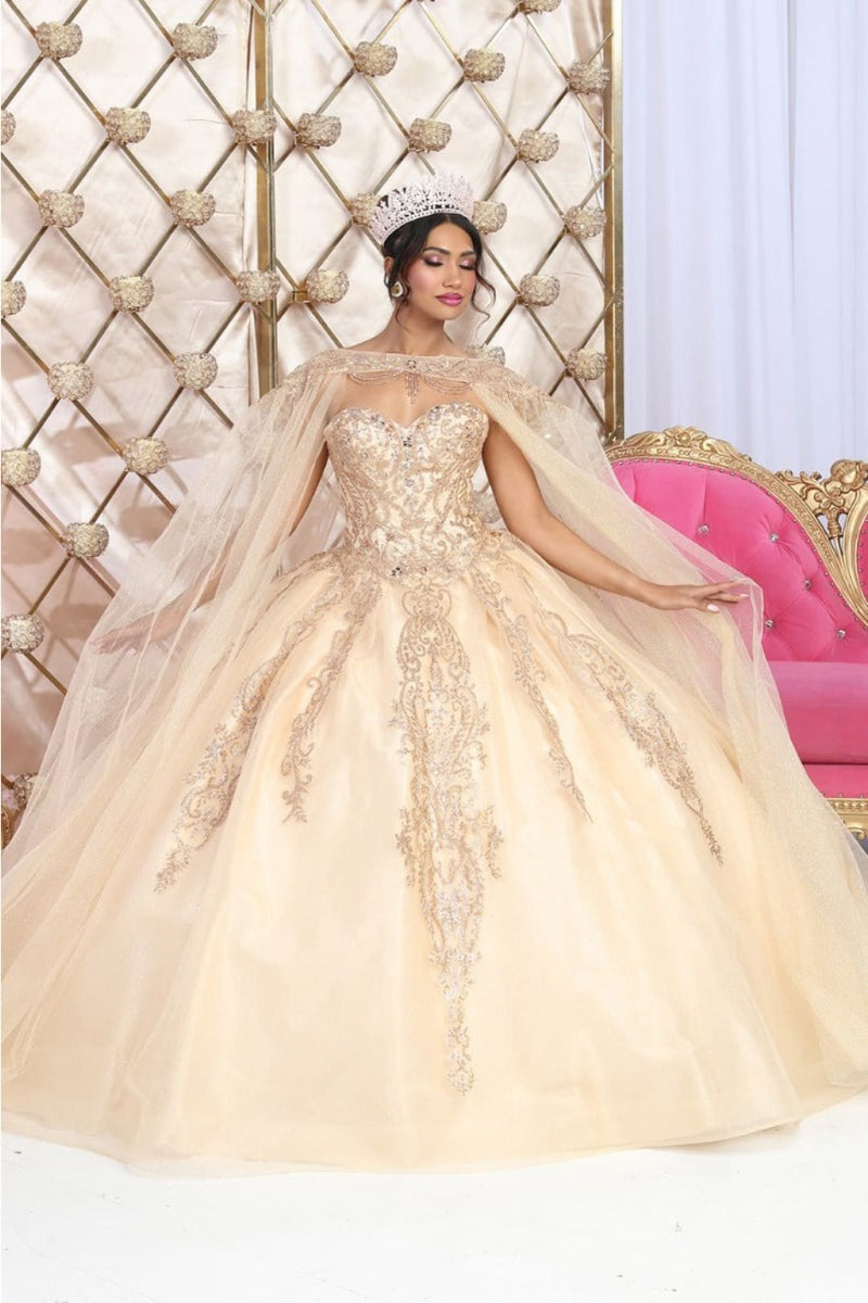 Sweet 16 Birthday Party Dress in Champagne/Gold Style LK230 Ball Gown