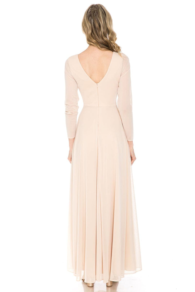 princess polly baby blue dress Champagne Bridesmaid Dresses-Inexpensive Lenovia 5234 Long Sleeve Shee