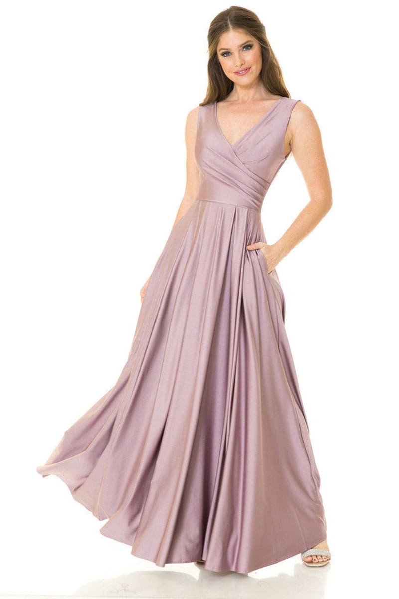 Plum Bridesmaid Dresses-Inexpensive Lenovia 5242 A-line Shiny Long