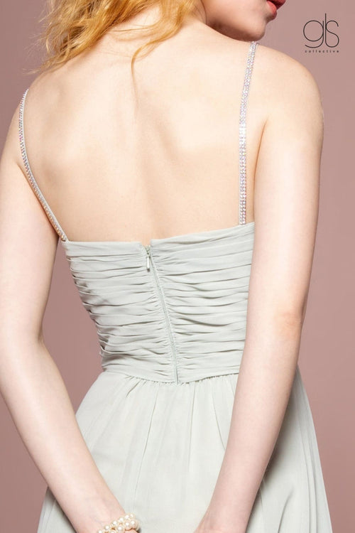 Long A-line Sleeveless Dress with Ruched Bodice by Elizabeth K GL2666 - Long Formal Dresses