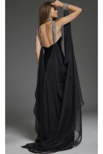 Long Black Formal Dress: Jovani 43696 - Apparel & Accessories > Clothing > Dresses