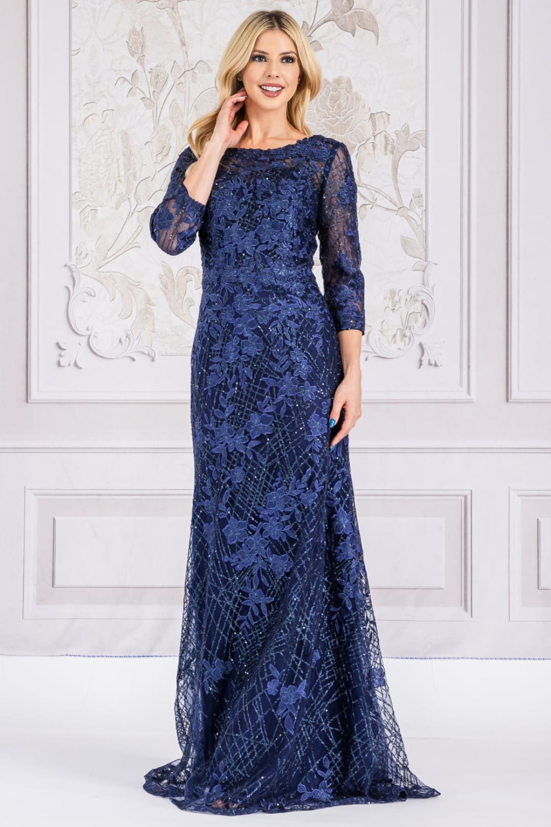 Long Evening Dress Strapless Sheath Gown By Amelia Couture 7045 - Dress