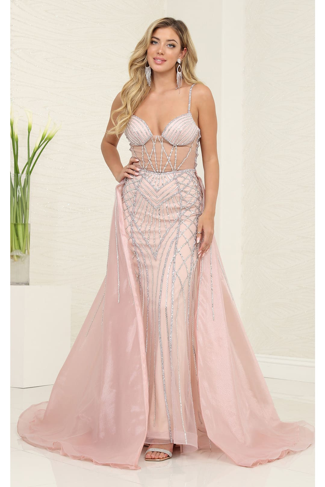 Long Evening Dress Sweetheart Beaded Gala Gown By Royal Queen RQ8126 - Dress