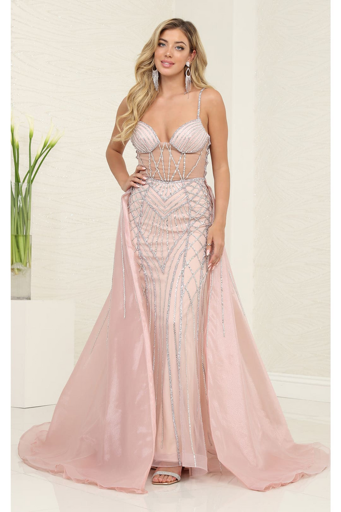 Long Evening Dress Sweetheart Beaded Gala Gown By Royal Queen RQ8126 - Dress