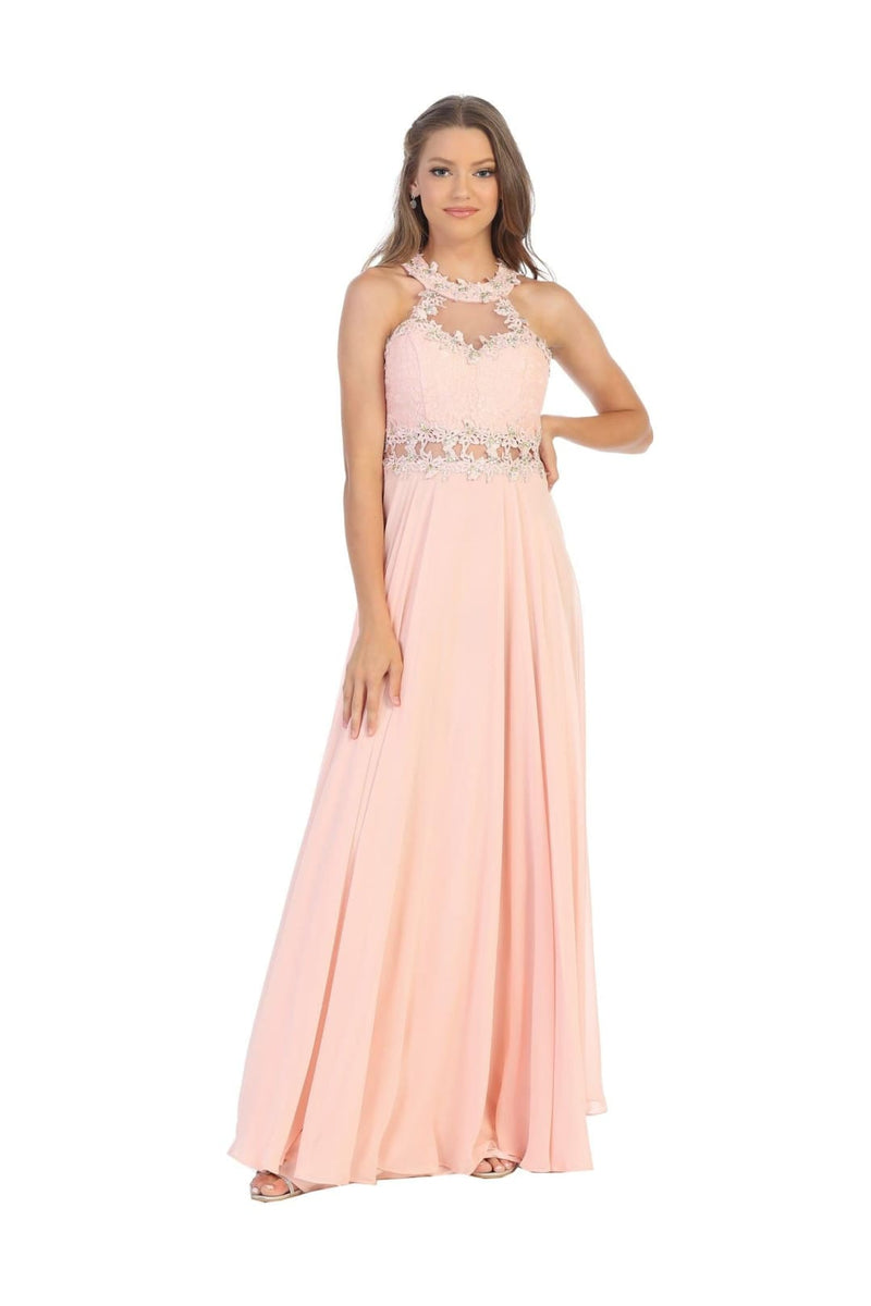 Eva USA 3286 Long Formal Halter Chiffon Bridesmaids Dress | Formal Dress  Shops