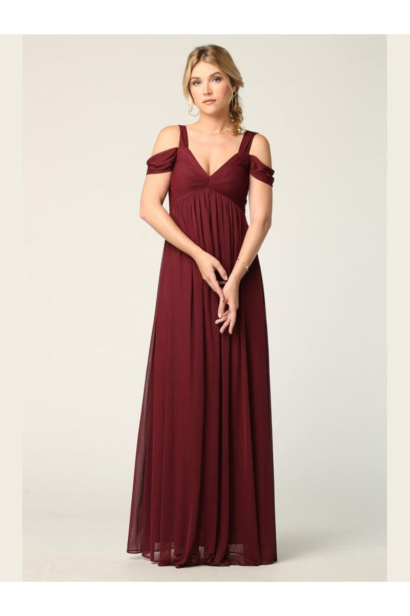 Eva USA 3321 Long Off Shoulder Bridesmaids Dress