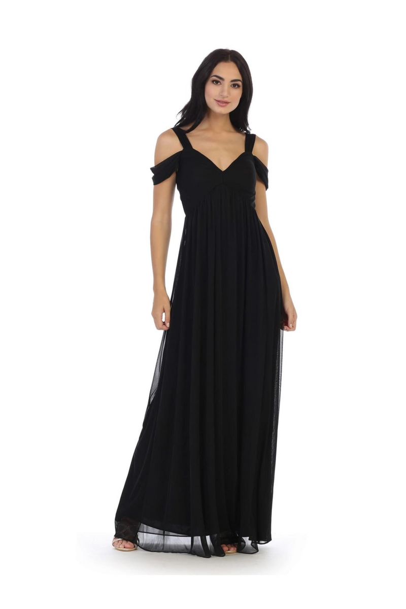 Eva USA 3321 Long Off Shoulder Bridesmaids Dress