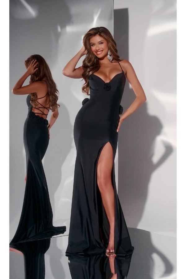 Long Prom Dress: Jovani D5821 - Black / 00 - Apparel & Accessories > Clothing > Dresses
