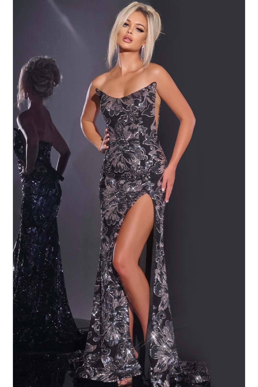 Long Sequin-Print Prom Dress: Jovani 44116 - Apparel & Accessories > Clothing > Dresses