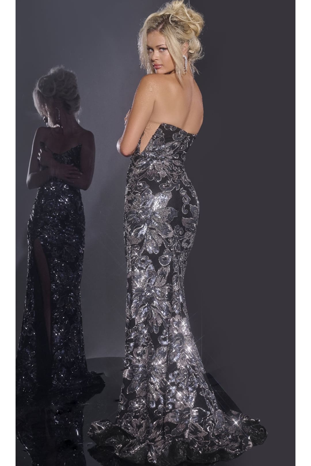 Long Sequin-Print Prom Dress: Jovani 44116 - Apparel & Accessories > Clothing > Dresses