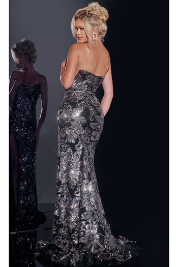 Long Sequin-Print Prom Dress: Jovani 44116 - Apparel & Accessories > Clothing > Dresses