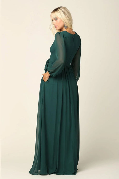 Long Sleeve Mother of the Bride Chiffon Dress Sale - Mother of the Bride Dress