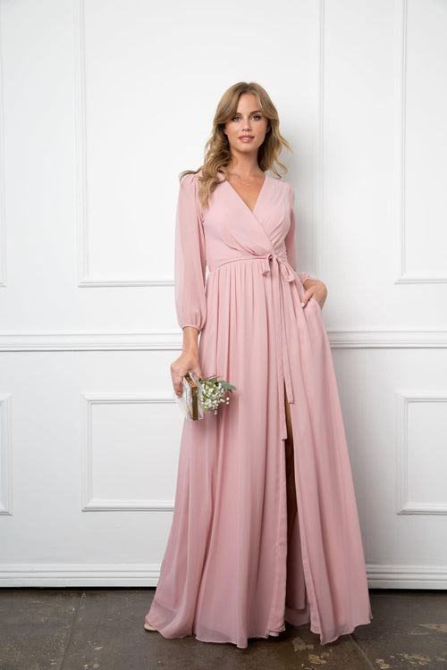 Long Sleeve Mother of the Bride Chiffon Dress Sale