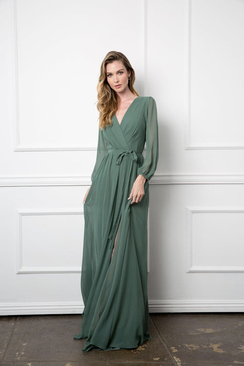 Long Sleeve Mother of the Bride Chiffon Dress Sale