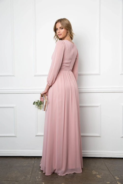 Long Sleeve Mother of the Bride Chiffon Dress Sale - Mother of the Bride Dress