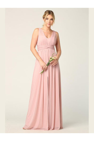 Long Sleeveless Bridesmaid Dress - The Dress Outlet