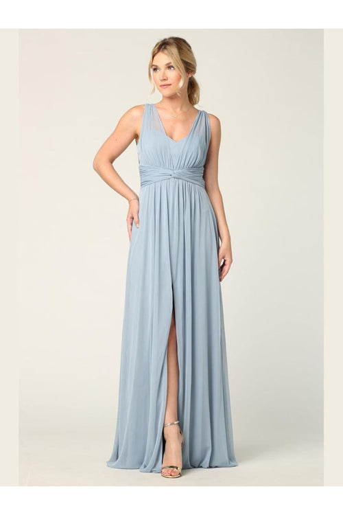 Long Sleeveless Bridesmaid Dress - The Dress Outlet