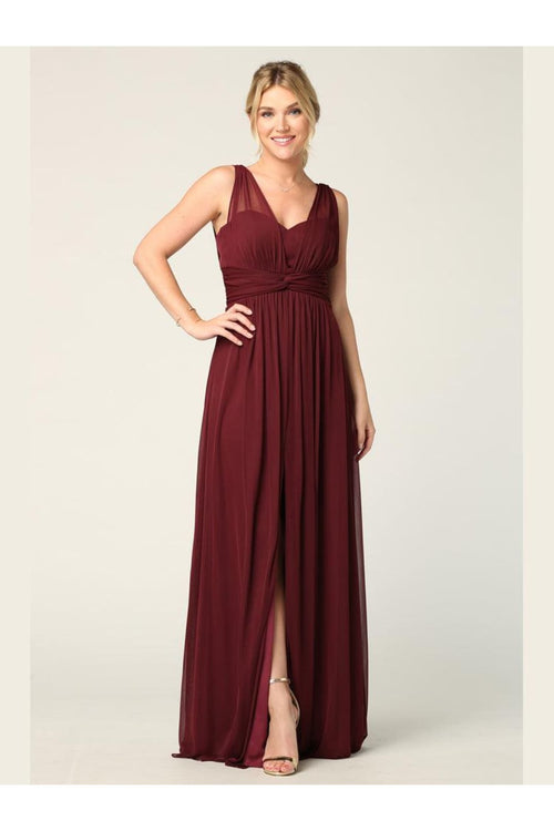 Long Sleeveless Bridesmaid Dress - The Dress Outlet