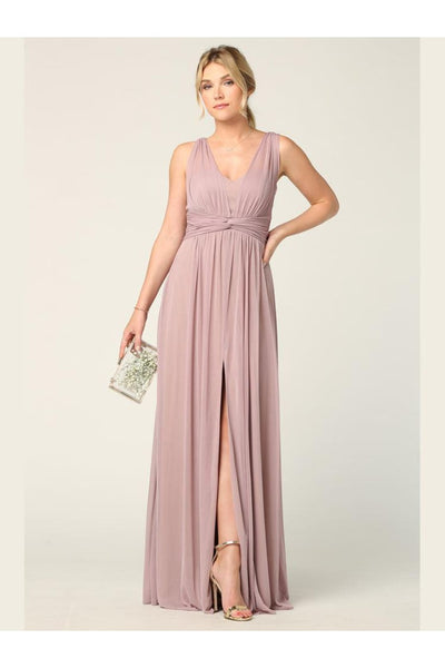 Long Sleeveless Bridesmaid Dress - The Dress Outlet