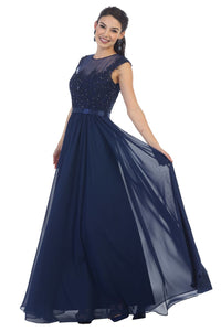 Lovely Wedding Guest Gown - NAVY BLUE / 4