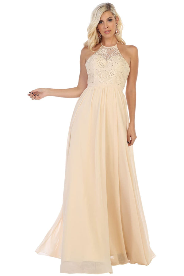 May Queen MQ1507 Halter Maxi Dress