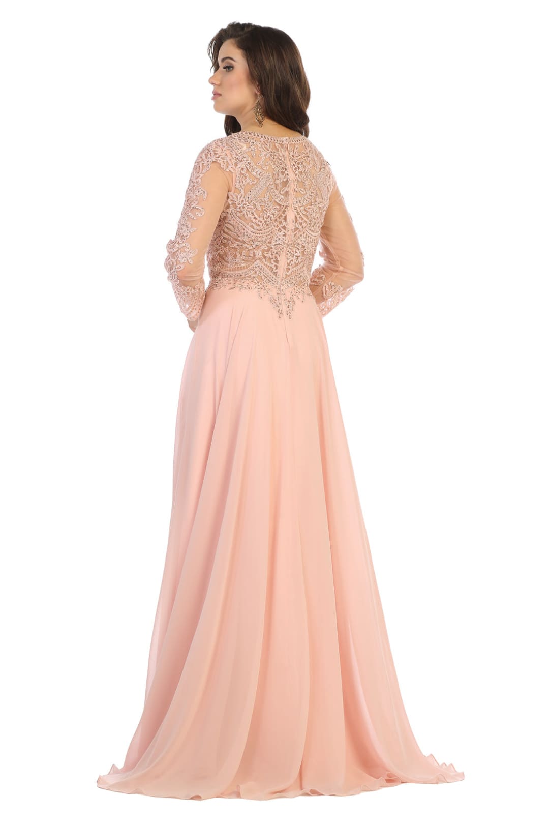 May Queen MQ1615 Embroidered Plus Size Mother Of The Bride Long Dress - Dress