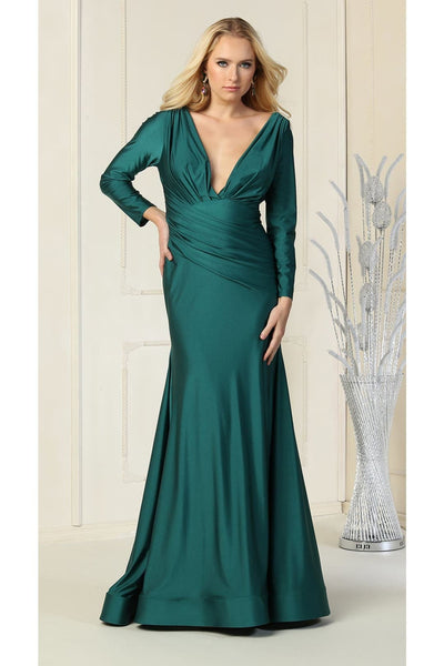 Long Sleeve Bodycon Dress - HUNTER GREEN / 4