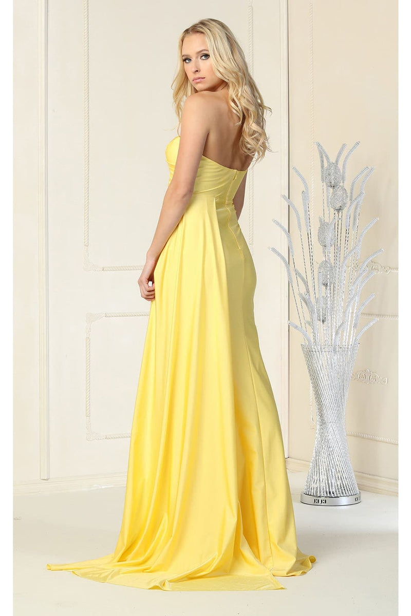May Queen MQ1834Y One Shoulder Yellow Prom Dress Formal Dress Shops
