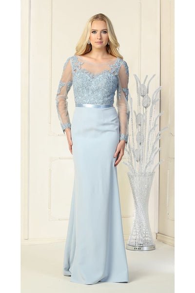 Special Occasion Bodycon Dress - DUSTY BLUE / 4
