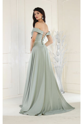 May Queen MQ1960 Off The Shoulder Prom Dress