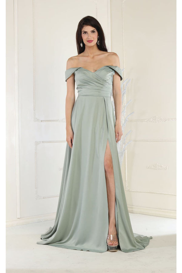 May Queen MQ1960 Off The Shoulder Prom Dress