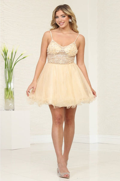Dama Dresses for Quinceanera in Champagne Cute Quince Outfit-New Collection