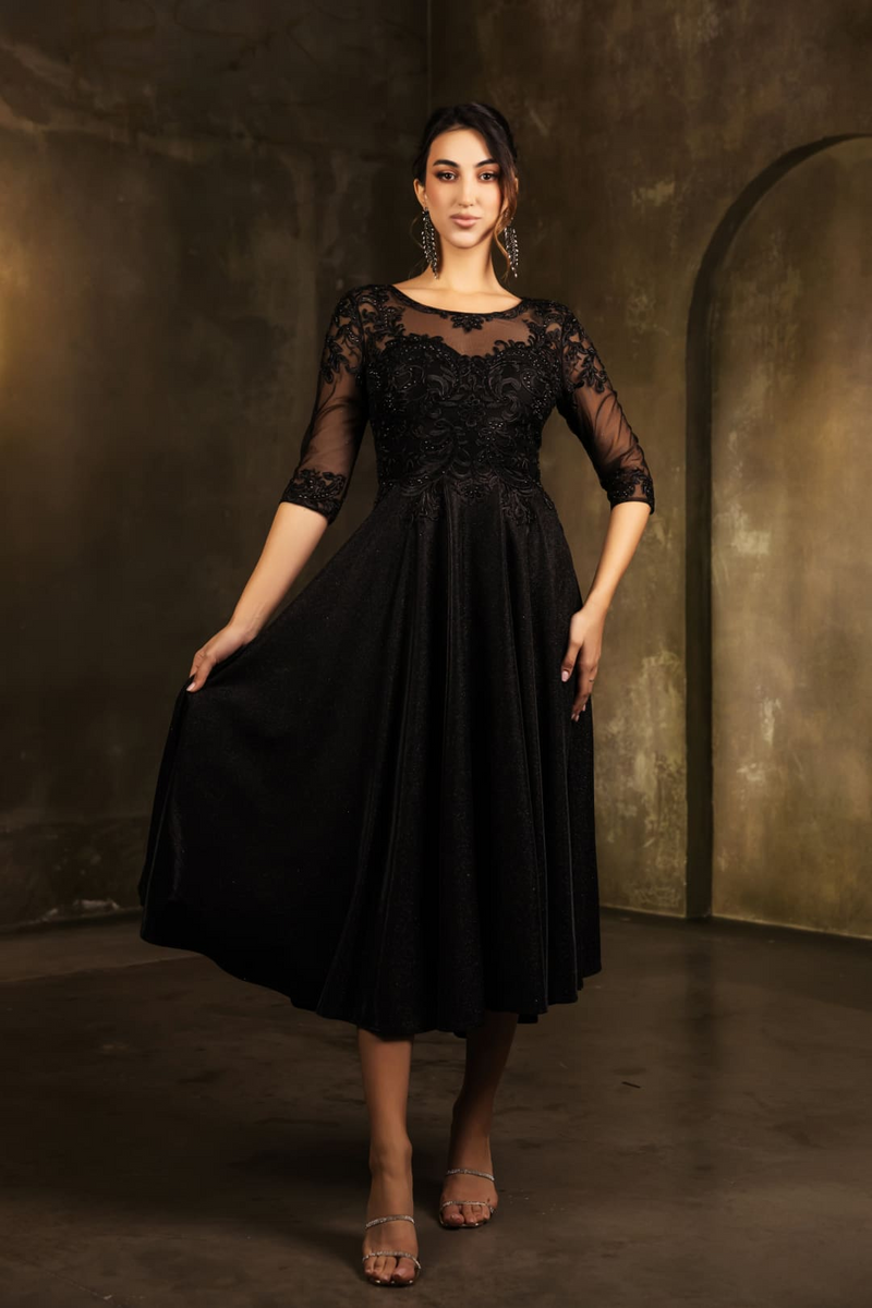 Funeral Dress in Black For Women & Ladies Plus Size Outfit by MQ2057