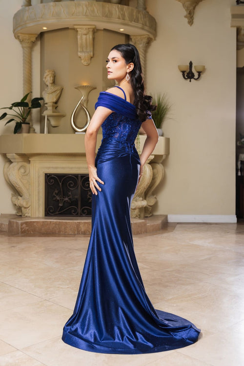 Mother Of The Bride Dress Off The Shoulder Sequin Gown By May Queen MQ2151 - Dress