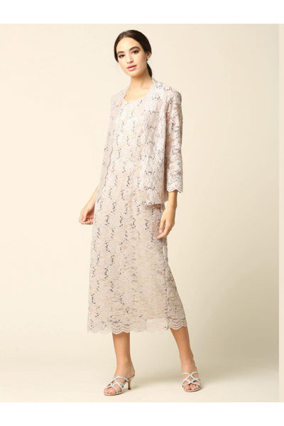 Mother of the Bride Formal Lace Jacket Dress - The Dress Outlet Eva Fashion
