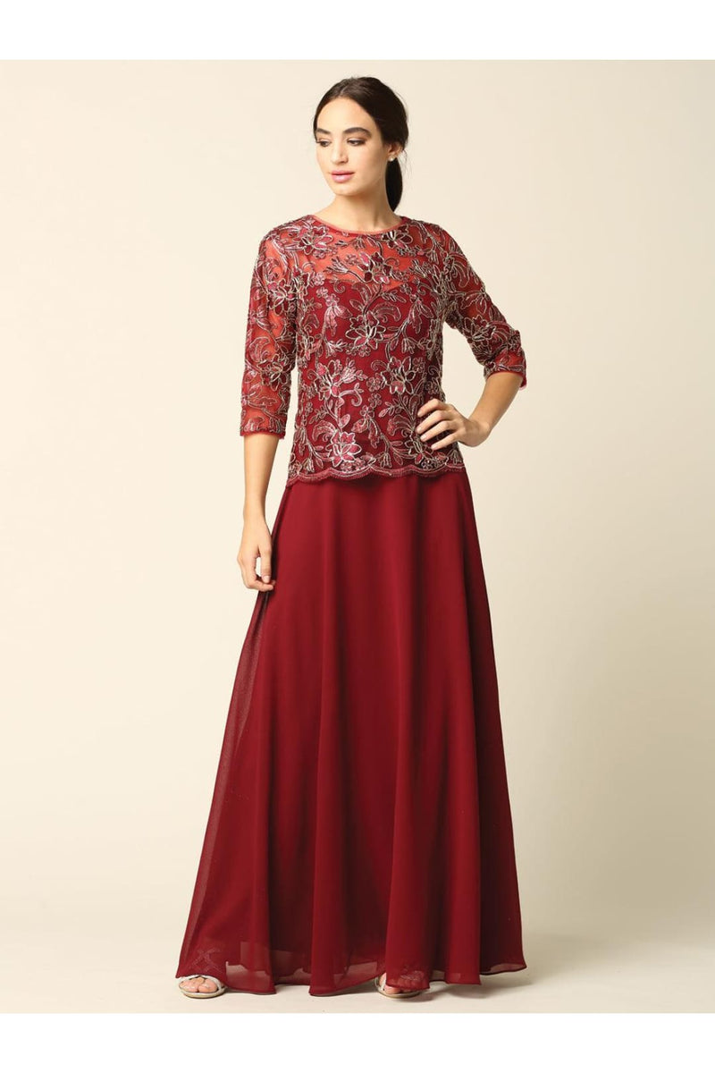 Eva USA 3348 Chiffon Mother of the Bride Gown with Pockets main image 0
