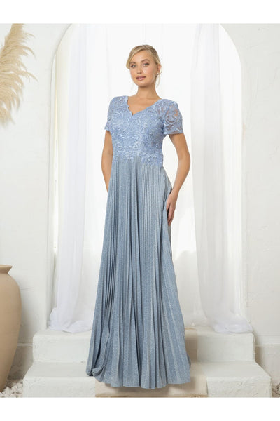 Mother of the Bride Dresses Mother of the Bride Long Formal Metallic Dress Perry Blue