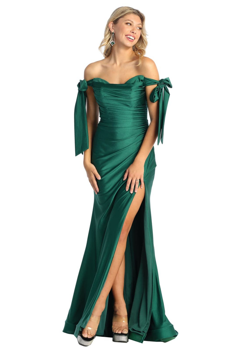 Hunter Green Bridesmaid Dresses-Inexpensive Long Gown